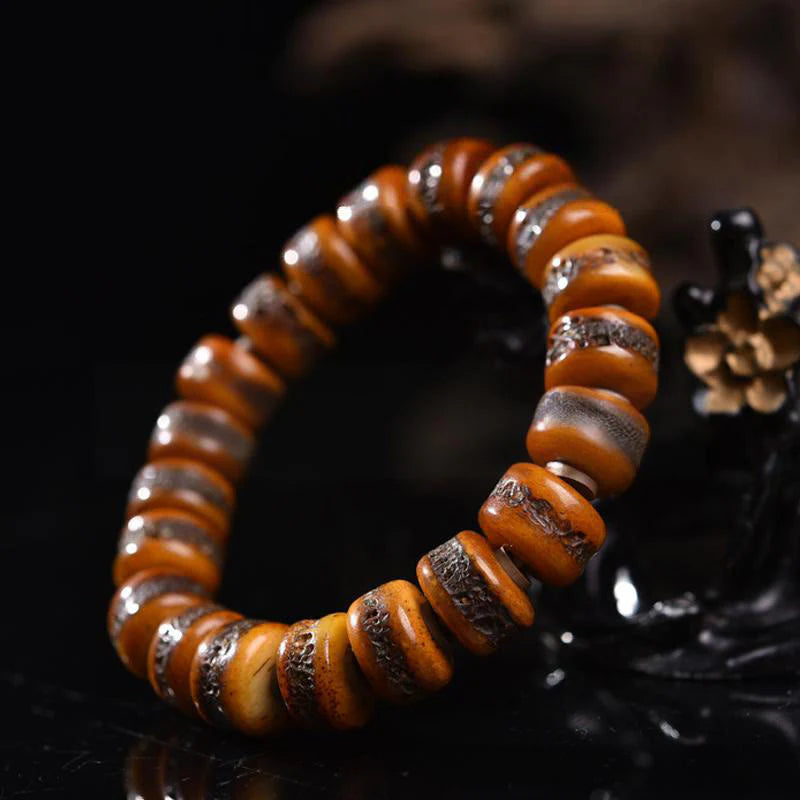 Buddha Stones Vintage Tibetan Bone Beads Skull Balance Bracelet