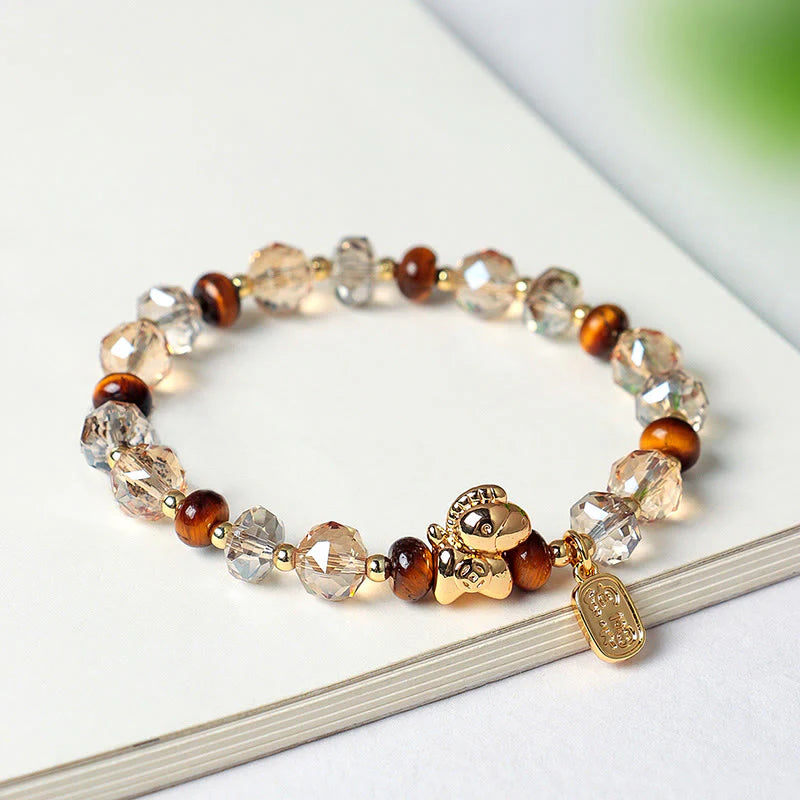 Buddha Stones Tiger Eye Ice Obsidian Pearl Year Of The Horse Lucky Fortune Prosperity Bracelet