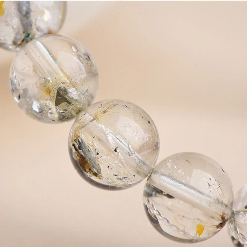 Buddha Stones Herkimer Diamond Protection Meditation Bracelet