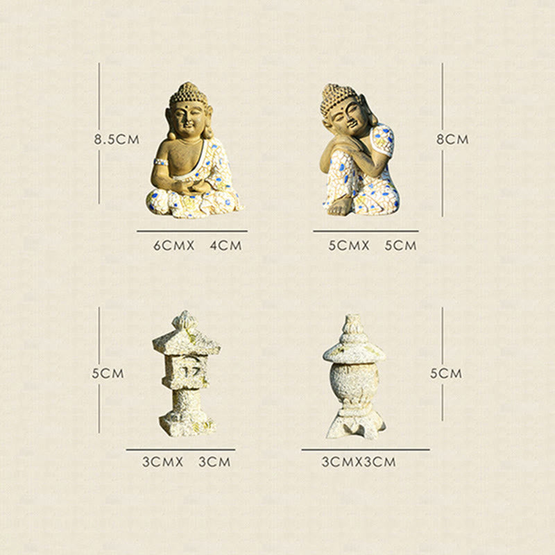 Buddha Stones Meditating Zen Buddha Serenity Resin Statue Figurine Home Decoration