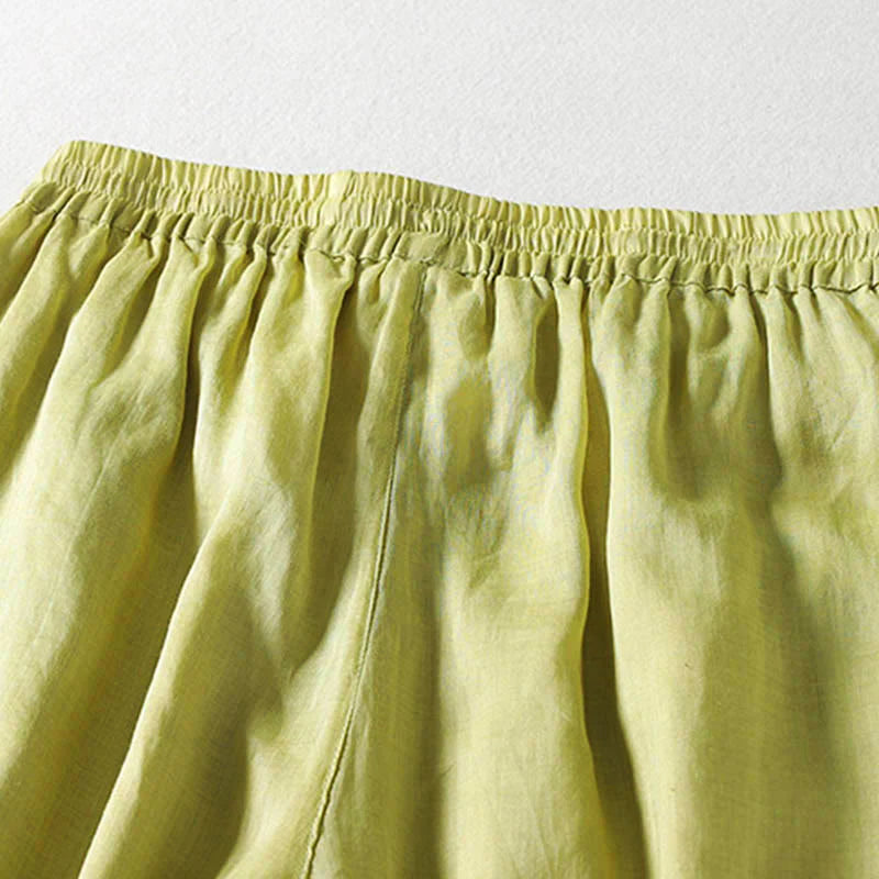 Buddha Stones Solid Color Lace-up Women's Wide Leg Pants