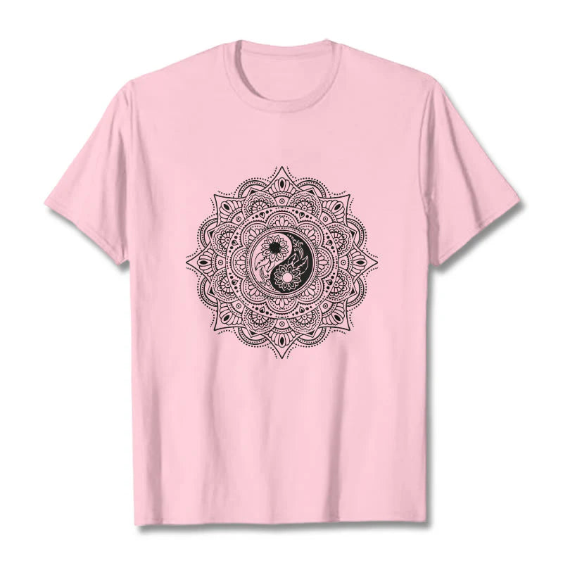 Buddha Stones Mandala YinYang Symbol Pattern Tee T-shirt