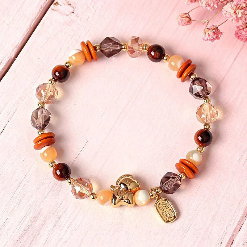 FREE Today: Fortune and Prosperity Tiger Eye Ice Obsidian Pearl Year Of The Horse Lucky Bracelet