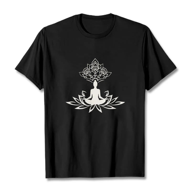 Buddha Stones Lotus Flower Meditation Buddha Tee T-shirt