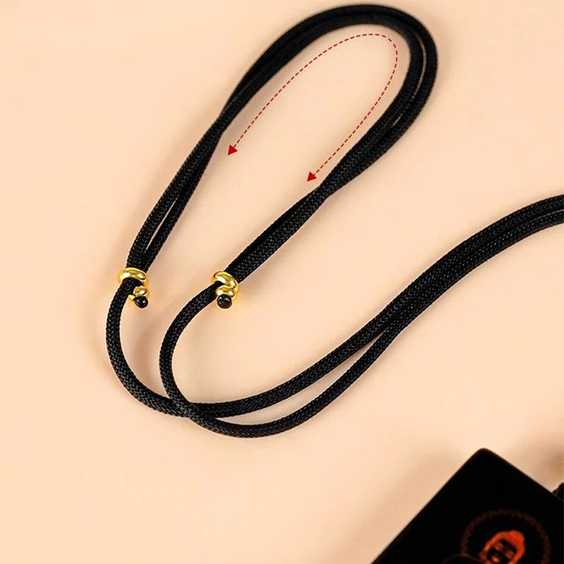 Buddha Stones Chinese Zodiac Natal Buddha Fu Character Lacquer Craft Sandalwood Pendant Necklace