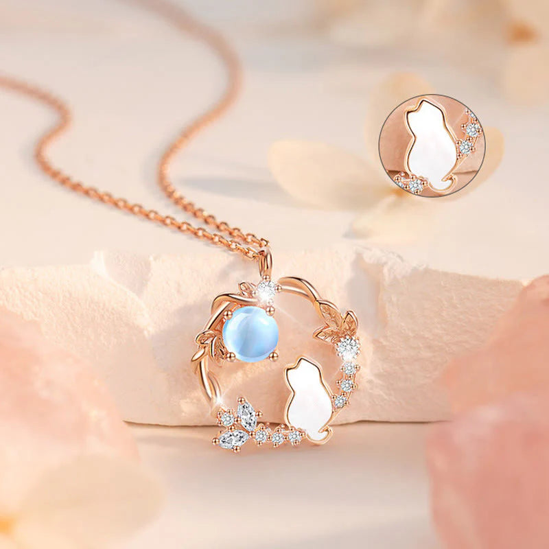 Buddha Stones 925 Sterling Silver Cat Flower Blessing Earrings Bracelet Necklace Pendant
