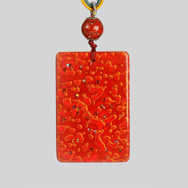 Buddha Stones Handcrafted Lacquer Craft Sandalwood Protection Pendant Necklace