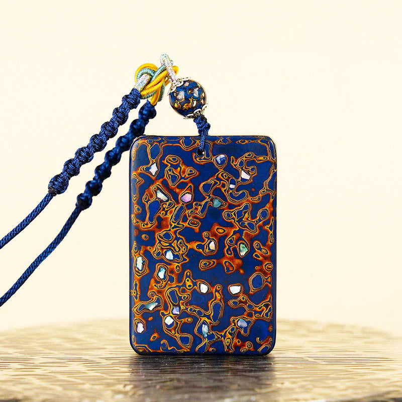 Buddha Stones Handcrafted Lacquer Craft Sandalwood Protection Pendant Necklace