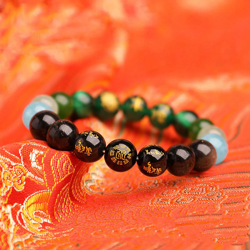 Buddha Stones Five Elements Various Agate Crystal South Red Agate Strawberry Quartz Sun Stone Citrine Luck Bracelet