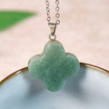 Buddha Stones Various Crystal Green Aventurine Black Obsidian Tiger Eye Plum Blossom Luck Necklace Pendant