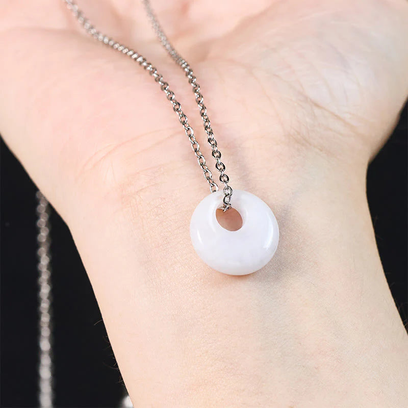 Buddha Stones Round Buckle Jade Luck Necklace Pendant
