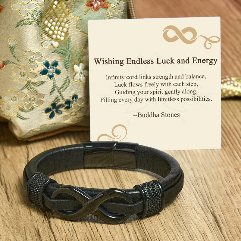 Buddha Stones Wishing Endless Luck and Energy Endless Knot Bracelet Includes Gift Message Card