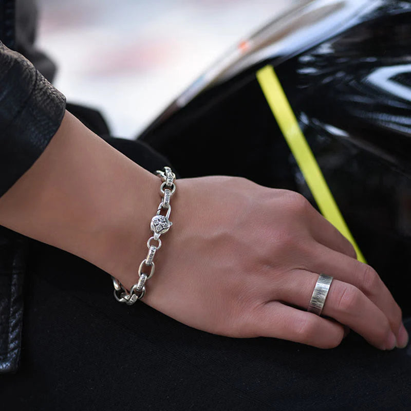 Buddha Stones 925 Sterling Silver Six True Words Wisdom Calm Bracelet (Extra 30% Off | USE CODE: FS30)