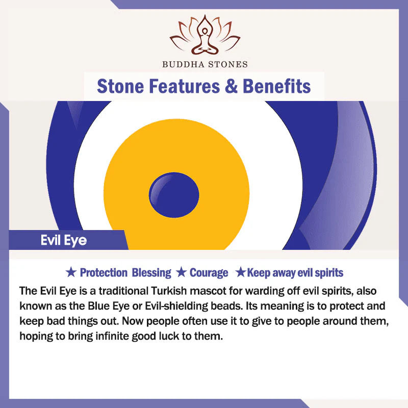 Buddha Stones Titanium Steel Evil Eye Balance Necklace Pendants