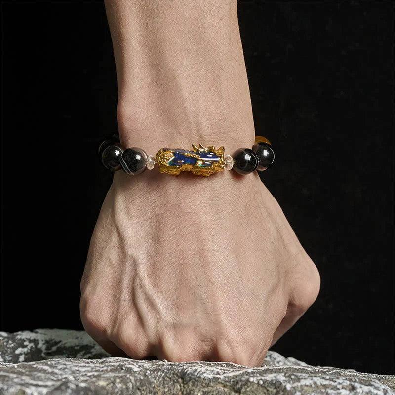 Buddha Stones Sardonyx Beads Five Elements Change Color Pi Xiu Positive Bracelet
