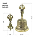 Buddha Stones Tibetan Meditation Bell and Vajra Dorje Copper Balance Handmade Decoration Set