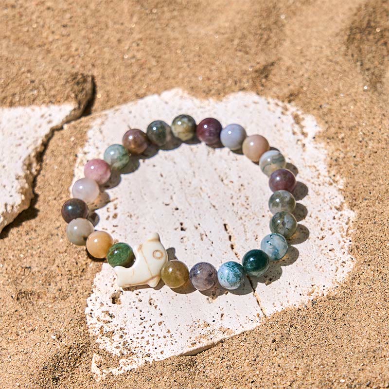 Buddha Stones Natural Various Stones Dolphin Spiritual Balance Bracelet