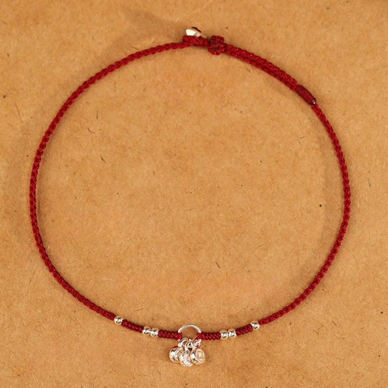 Buddha Stones Handcrafted 925 Sterling Silver Copper Coins Design Protection Strength Ultra-Thin Bracelet Anklet
