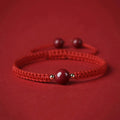Buddha Stones Lucky Cinnabar Bead Blessing Red String Bracelet