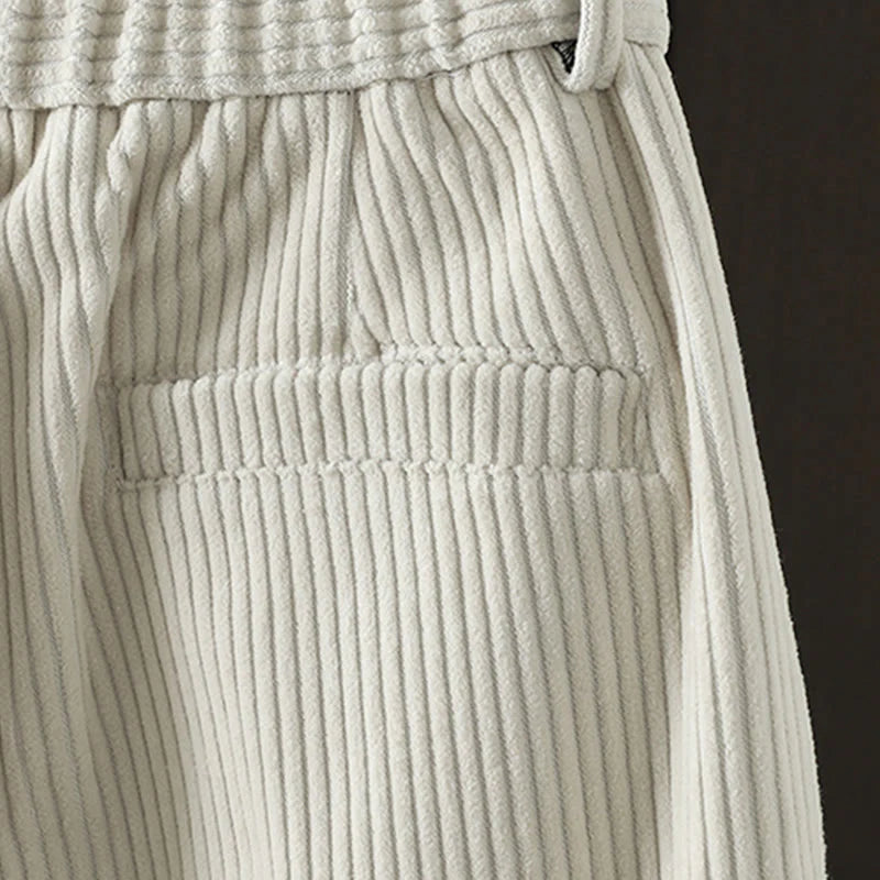 Buddha Stones Women's Winter Plain Corduroy Cotton High Waist Fleece-Lined Harem Pants With Pockets