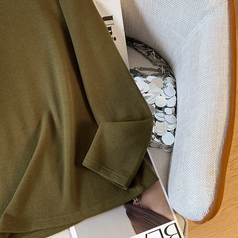 Buddha Stones Spring Solid Color Stand Collar Frog-button Design Women's Cotton Long Sleeve Shirt
