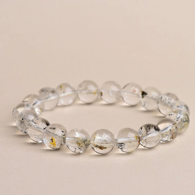 Buddha Stones Herkimer Diamond Protection Meditation Bracelet