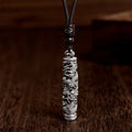 Buddha Stones Copper Fu Character Dragon Pattern Balance Pendant Necklace