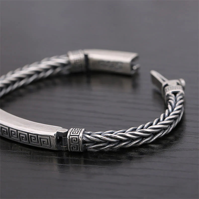 Buddha Stones Swastika Pattern Engraved Luck Bracelet