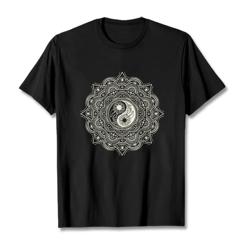 Buddha Stones Mandala YinYang Symbol Pattern Tee T-shirt