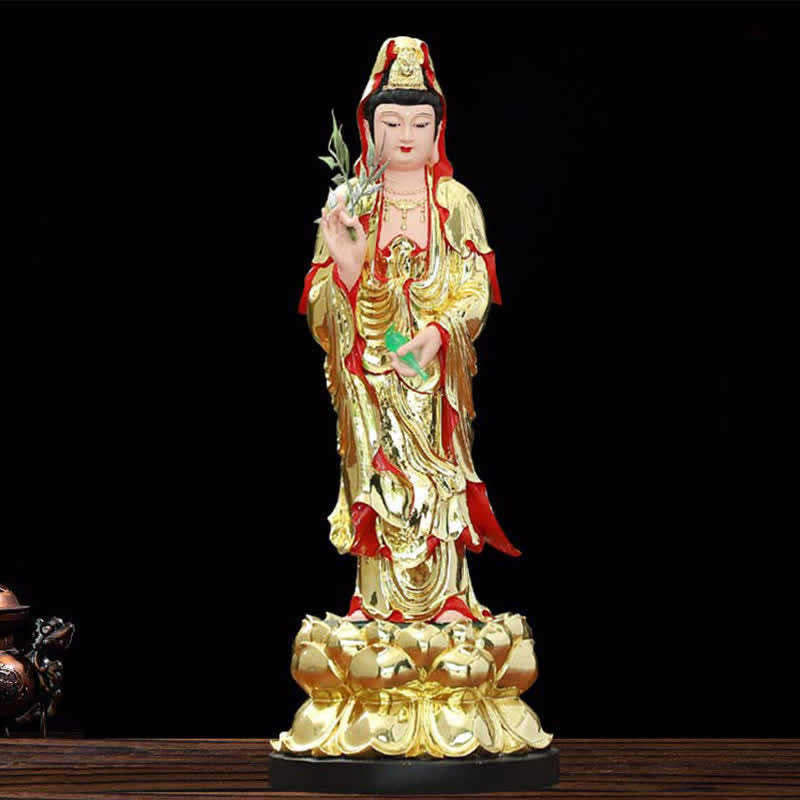 Buddha Stones Chenrezig Bodhisattva Avalokitesvara Figurine Harmony Resin Statue Home Decoration