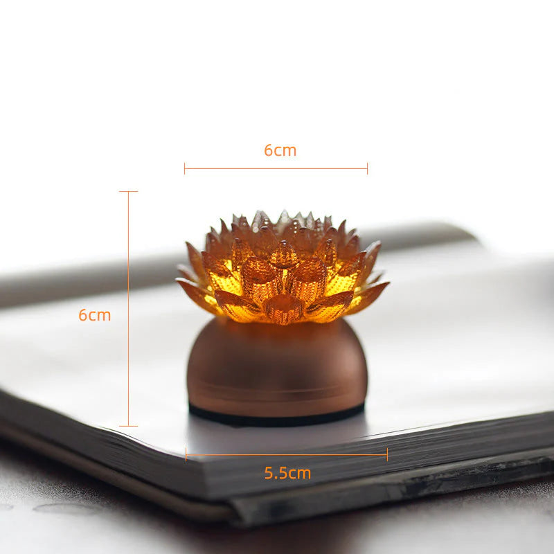 Buddha Stones Lotus Liuli Glass Copper Brass New Begining Home Decoration