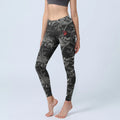 Buddha Stones Black Koi Fish Pattern Print Gym Leggings Women's Yoga Pants