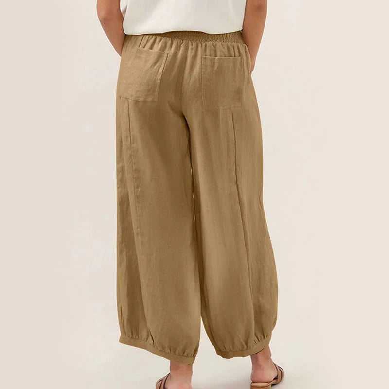 Buddha Stones Plain Color Women's Harem Pants With Pockets