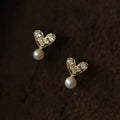 Buddha Stones 925 Sterling Silver Plated With Gold Heart Design Sincerity Earrings