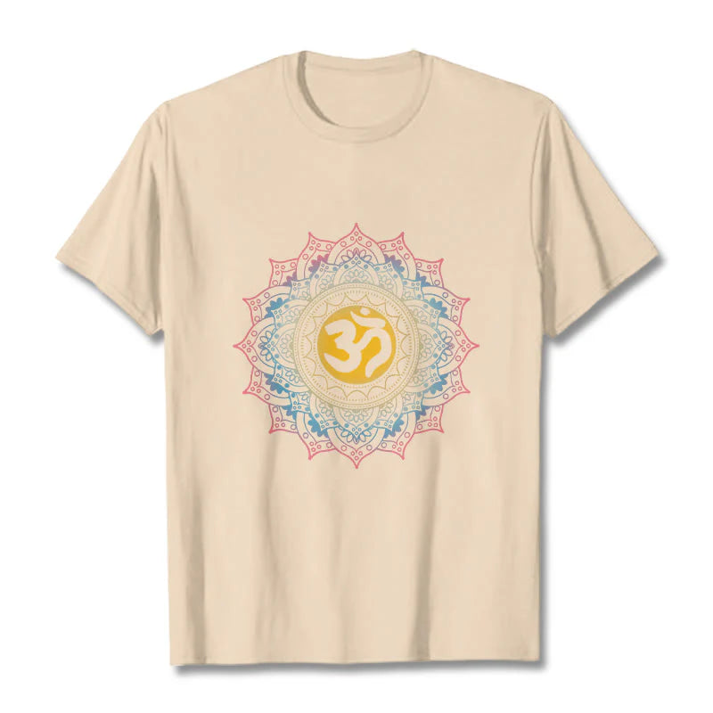 Buddha Stones Color Gradient Mandala OM Pattern Tee T-shirt