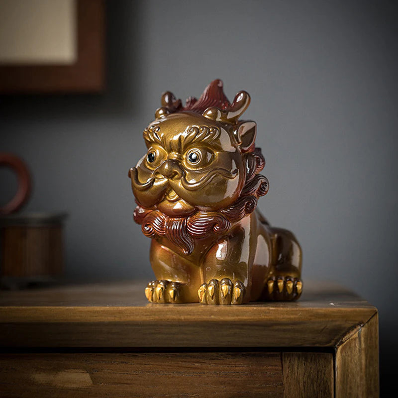Buddha Stones Color Changing Small PiXiu Resin Tea Pet Wealth Home Figurine Decoration