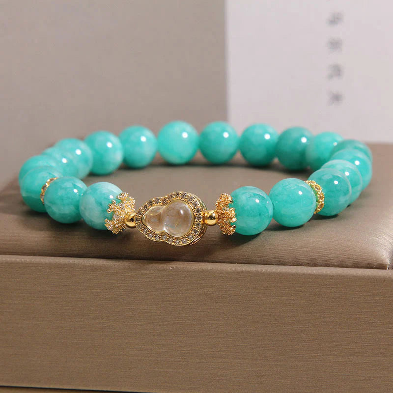 Buddha Stones Gourd Design Amazonite Stone Healing Confidence Beads Bracelet