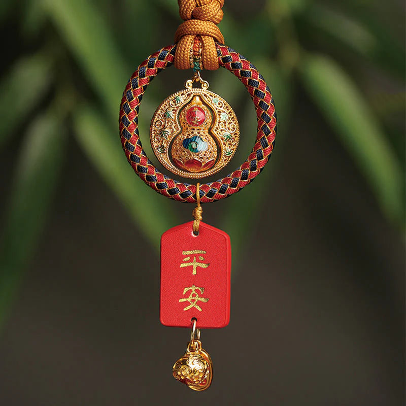 Buddha Stones Gourd Fu Character Safe And Well Fortune Car Hanging Decoration