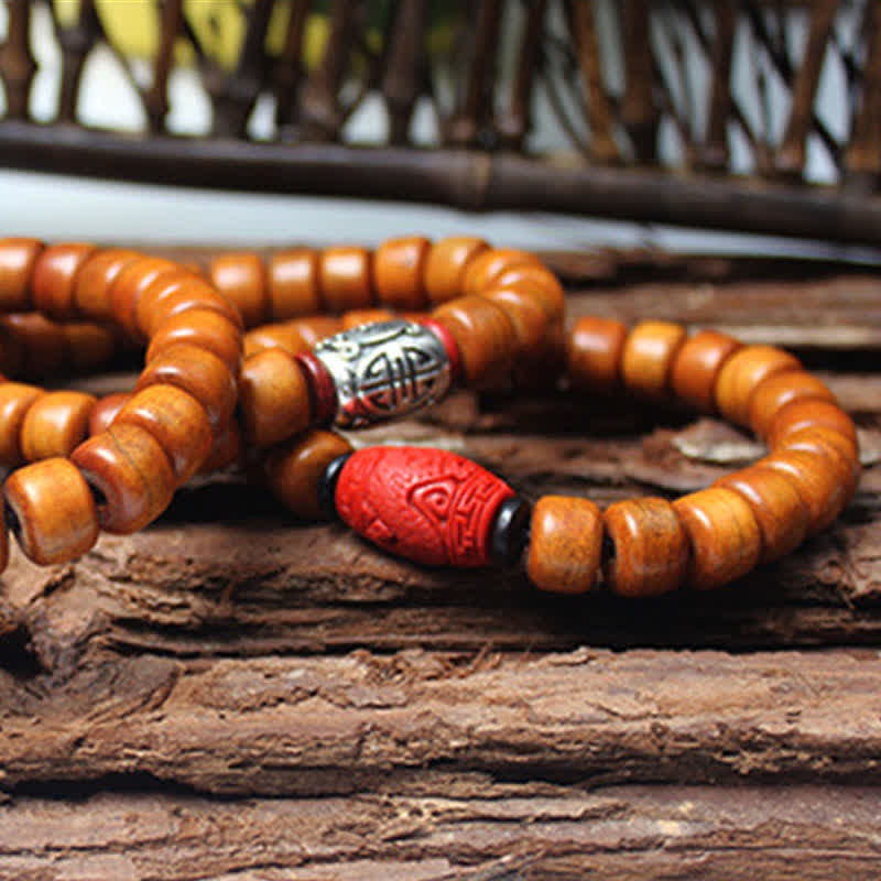 Buddha Stones Tibetan Bone Beads Om Mani Padme Hum Strength Bracelet