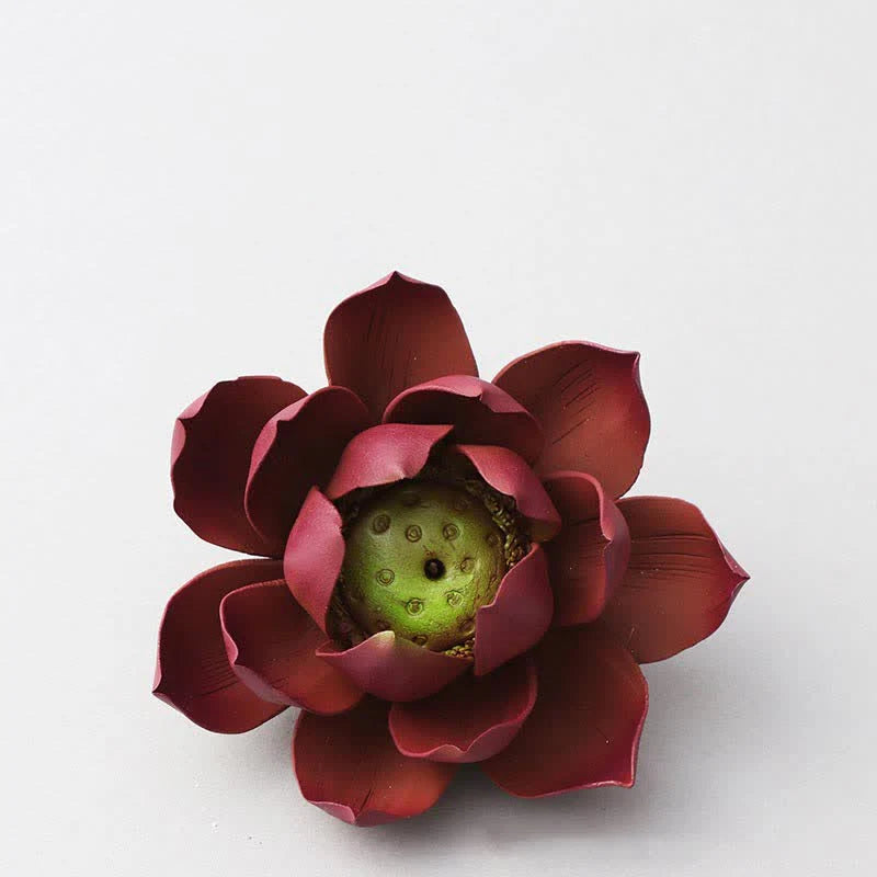 Buddha Stones Tibetan Lotus Positive Peace Incense Burner Decoration