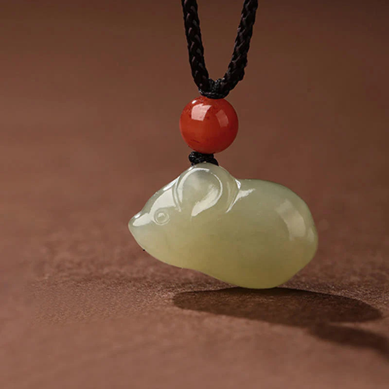 Buddha Stones Chinese Zodiac Year Of The Horse Jade South Red Agate Prosperity Necklace Pendants