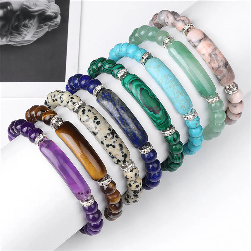 FREE Today: Spiritual Healing Amethyst Tiger Eye Lapis Lazuli Green Aventurine Rhodonite Dalmatian Jasper Bracelet