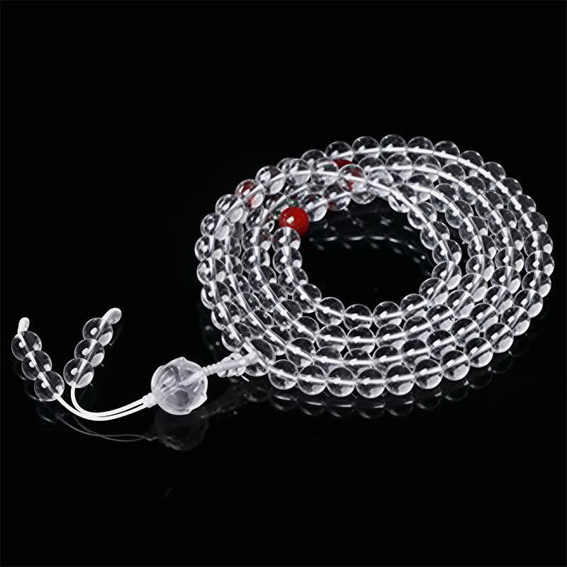 Buddha Stones Liuli Lotus 108 Round Beads Enlightenment Mala