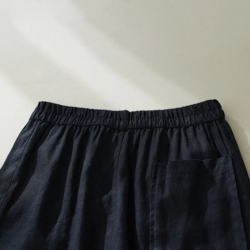 Buddha Stones Commute Pure Color High Waist Women's Harem Pants With Pockets