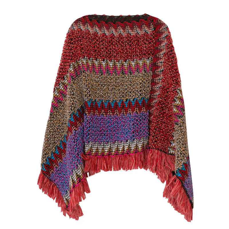Buddha Stones Tibetan Shawl Warm Cloak Tibetan Tassel Scarf