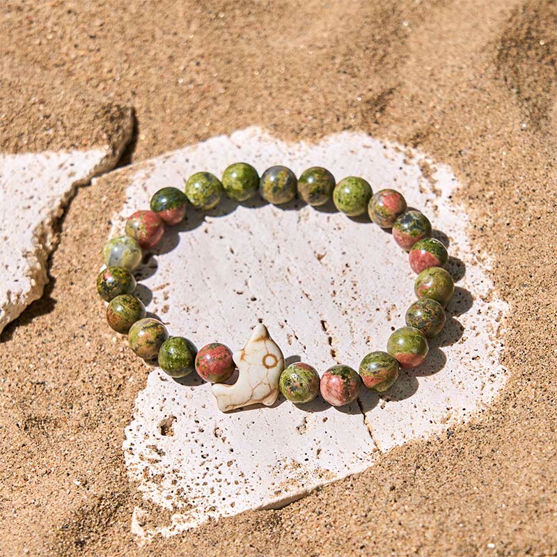 Buddha Stones Natural Various Stones Dolphin Spiritual Balance Bracelet