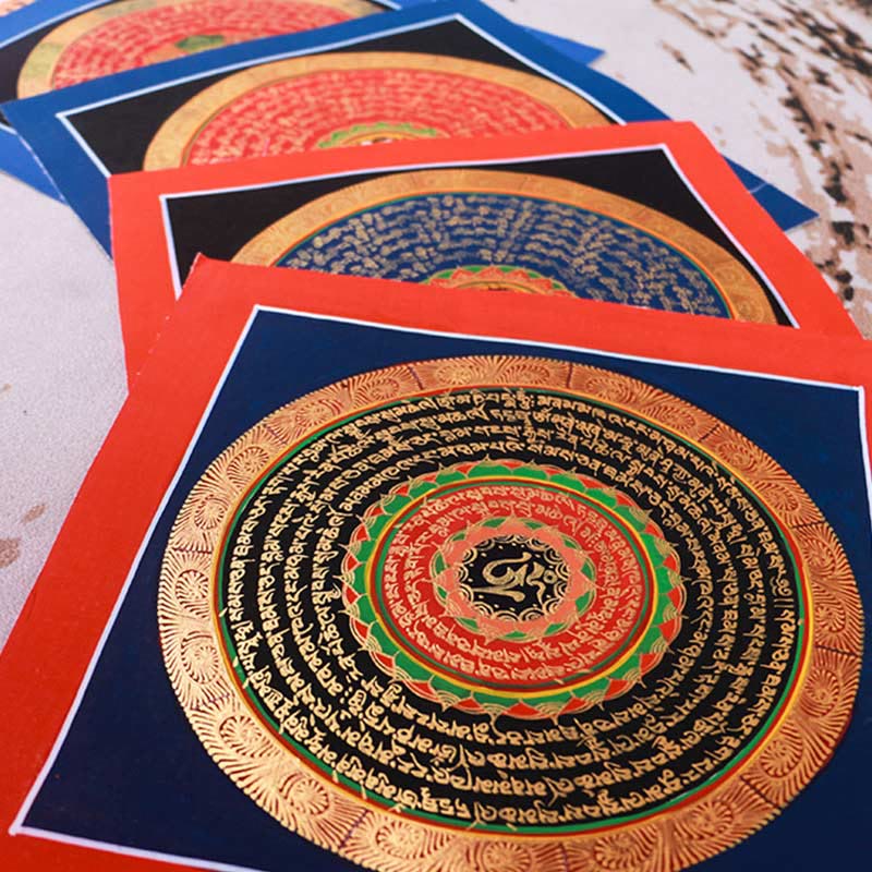Buddha Stones Tibetan Handmade Thangka Painting Blessing Thangka Blind Box Random Color Pattern