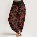 Buddha Stones Cotton Gorgeous Horse Cloud Pattern Women's Elastic Waist Harem Pants