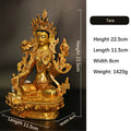 Buddha Stones Bodhisattva Tara Chenrezig Four-armed Avalokitesvara Protection Copper Gold Plated Statue Decoration