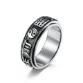 Letter Words Balance Calm Titanium Steel Rotatable Ring (Extra 30% Off | USE CODE: FS30)